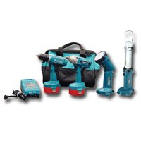 Makita (MAK6933FDX2) 14.4 Volt Auto Combination Driver Drill, Impact Wrench and Light Kit