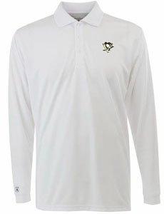 Pittsburgh Penguins Long Sleeve Polo Shirt (White) - XXX-Large
