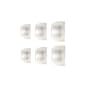 1 set, S/M/L - C- Clear - Earphones Plus Brand, Silicone Replacement Earphone / Earbud Cushions. PLUS Free Sample Pair of Earphones Plus Brand Memory Foam Ear Cushions