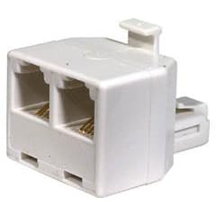 White Two Position Telephone Adapter