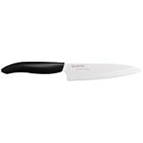 Kyocera Advanced Ceramic Revolution Series 5-inch Slicing Knife, Black Handle, White Blade