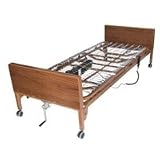 Drive Medical 15030BV PKG 1 T Ultra Light Semi Electric Bed Package with Half Rail