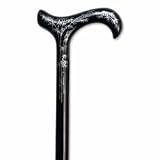 Hand Painted cane - Black Bamboo Pattern. This High Fashion cane is constructed of solid wood, and It is carfully hand painted. This wooden Cane is disigned for that distinguished and fashionable lady, this disigner cane has a weight capacity of 250 pounds, height approx 36 - 37.