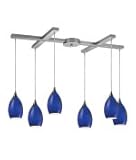 ELK Lighting 10209-6OCN Tranquility 6 Light Single Tier Chandelier in Satin Nickel with Oceanic glass