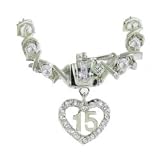 Quinceanera Diamonds and Kisses Bracelet