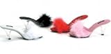 305 Sasha, 3 Inch Maribou Kitten Bedroom Slippers in 4 Colors, by Ellie Shoes