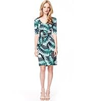 Autograph Geographic Tropical Print Twisted Front Dress