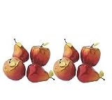Bethlehem Lights Set of 8 Pear & Apple Shatterproof Ornaments