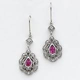 Sterling Silver Pink & Clear CZ (Cubic Zirconia) Earrings