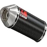 03-05 YAMAHA YZF-R6: SCORPION EXHAUST RED POWER OVAL SHORTY SLIP-ON EXHAUST - CARBON FIBER WITH STAINLESS END CAP
