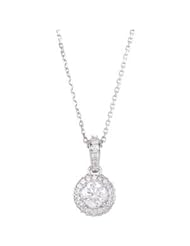 CleverEves 14K White Gold 5 8 Ct Tw Diamond Entourage Necklace 18"