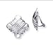 14k White Gold Non-pierced Fancy Omega Back title=