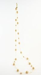 Swarovski Pearl & Swarovski Crystal Necklace, 45" Length - Bright Gold (Coco)