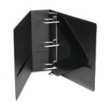 Wilson Jones 383 Line Basic D-Ring Binder, 3" Capacity, 8.5" x 11" Sheet Size with Label Holder and Label Insert, Black (W383-49NHB)