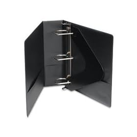 Wilson Jones 383 Line Basic D-Ring Binder, 3" Capacity, 8.5" x 11" Sheet Size with Label Holder and Label Insert, Black (W383-49NHB)