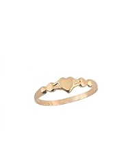 Little Children Jewelry - 14K Yellow Gold Heart Baby Ring (Size 1)