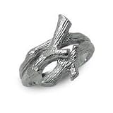 .925 Silver Textured Branch Ring- Sizes 6-8