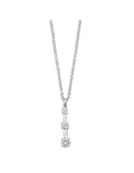 Journey Necklace Sterling Silver with Three Cubic Zirconia Stones