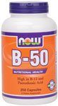 Now Foods B-50 with 250mg Vitamin C, Capsules, 250-Count