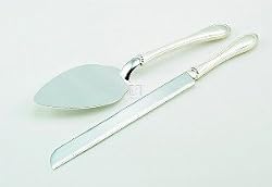 Silver & Crystals Wedding Cake Knife and Server