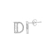 .925 Sterling Silver CZ Initial Earrings D