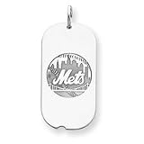 Sterling Silver New York Mets Lg Dog Tag Charm