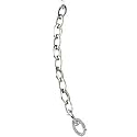 14K White Gold Link Bracelet With Diamond Clasp