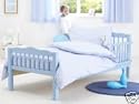 SAPLINGS BLUE JUNIOR BED & MATTRESS PACKAGE includes quilt, pillow & Blue gingham bedding set