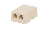 4C RJ11 DUAL SURFACE BOX ALMOND