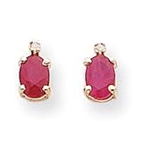 14k Diamond & Ruby Birthstone Earrings XBE174
