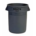Rubbermaid(R) Round Brute(R) Container, 32 Gallons, Gray