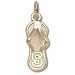 Stanford Cardinal 5/8 Small S Logo Flip Flop Charm - Gold Plated Jewelry