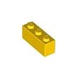 Lego Building Accessories 1x3 Bright Yellow Brick, Bulk Pack 50 Pieces