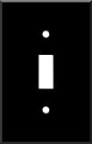 BLACK ENAMEL Switchplates Outlet Covers, Rocker, GFCI 1 Toggle