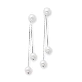 Karat Plat DBL PEARL CHAIN JACKET PEARL STUD - JewelryWeb