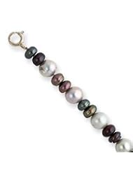 Sterling Silver Cultured Pearl Bracelet & Necklace 2pc Set - QST161