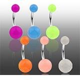 Glow in Dark Belly Rings Set of 6 Navel Rings