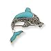 Sterling Silver Turquoise and Marcasite Dolphin Pin