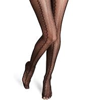 Autograph Luxury Vintage Style Sheer Floral Striped Tights