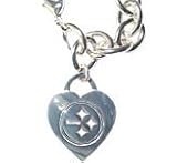 Pittsburgh Steelers Heart Tag Bracelet NFL Football Fan Shop Sports Team Merchandise