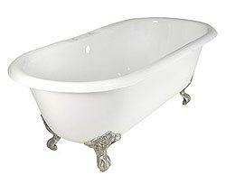 67 Clawfoot Tub w/Rim Nickel Feet