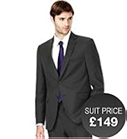 Big & Tall Ultimate Performance 2 Button Striped Jacket with Wool