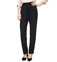 Flat Front Pleated Straight Leg Trousers