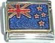 Clearly Charming New Zealand Flag Italian Charm Bracelet Link