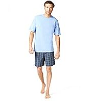 Checked Pyjama Shorts & T-Shirt