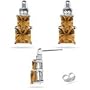 0.06 Cts Diamond & 1.56 Cts Citrine Earrings in 14K White Gold