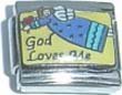 Clearly Charming God Loves Me Italian Charm Bracelet Link