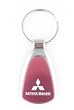 Mitsubishi Chrome/Red Teardrop Keychain