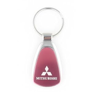 21OmQ5B9e6L. SL500 AA300  Mitsubishi Chrome/Red Teardrop Keychain
