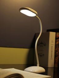 Portable Mini Brightness LED Table Lamp with Flexible Neck USB Plug and Battery 2 Power Supply Ways LED Desk Reading Lamp,White Light
